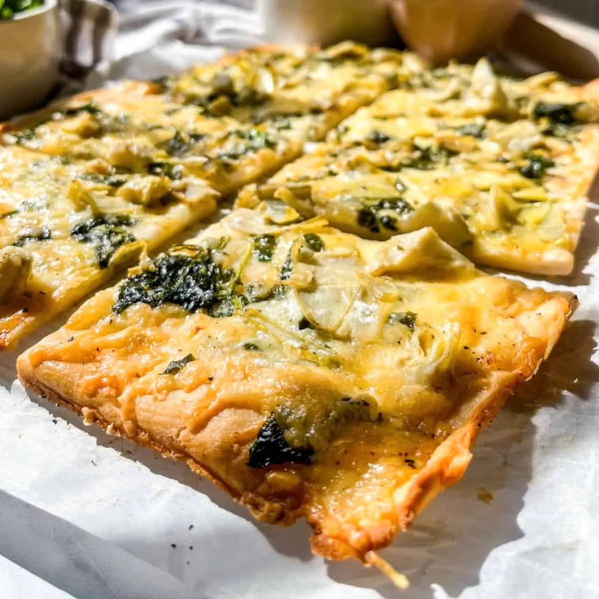 Spinach Flatbread with Gouda Cheese (gluten free)