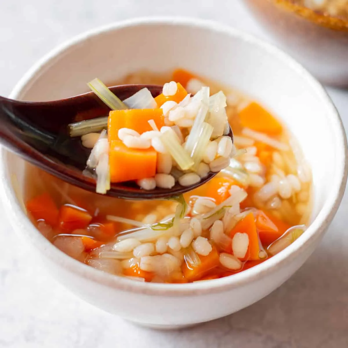 Vegan Barley Soup with Japanese Flavors