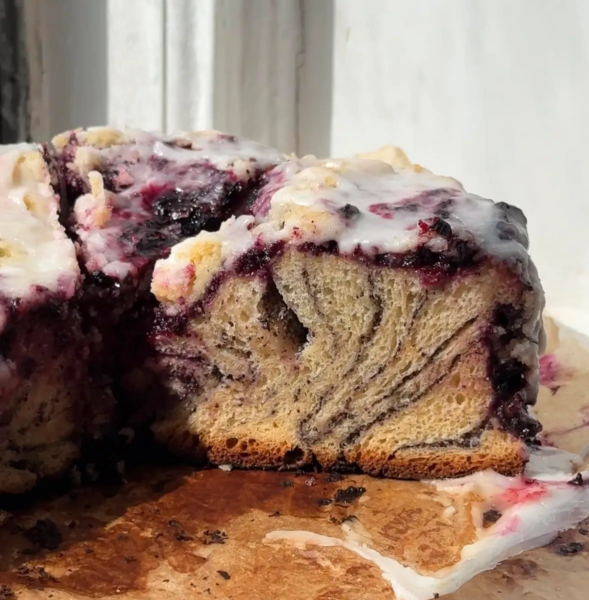 Lemon Blueberry Poppyseed Streusel Cinnamon Roll