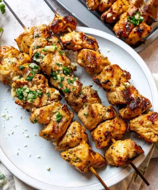Garlic Parmesan Chicken Skewers