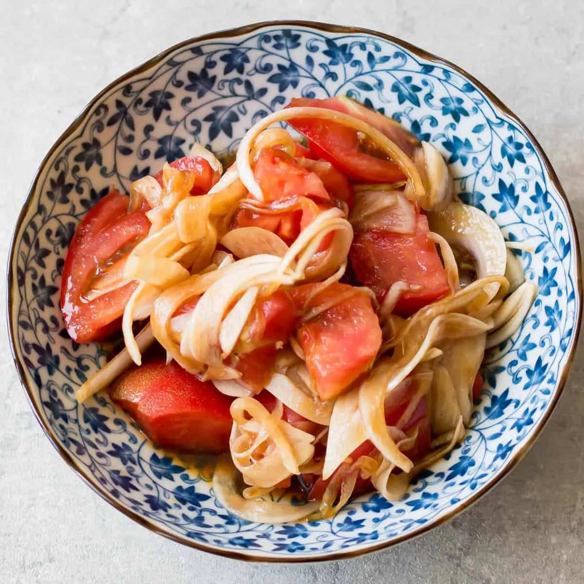 Tomato and Onion Salad with Sweet Soy Dressing