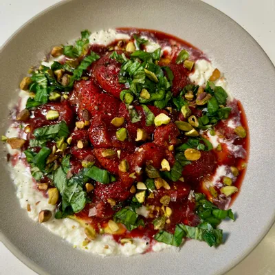Recipe 'Balsamic Roasted Strawberries (with Stracciatella)'