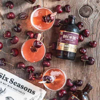 Recipe 'Simple Dark Cherry Vanilla Kombucha Cocktail'