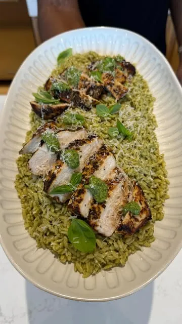 Pesto Orzo with Chicken