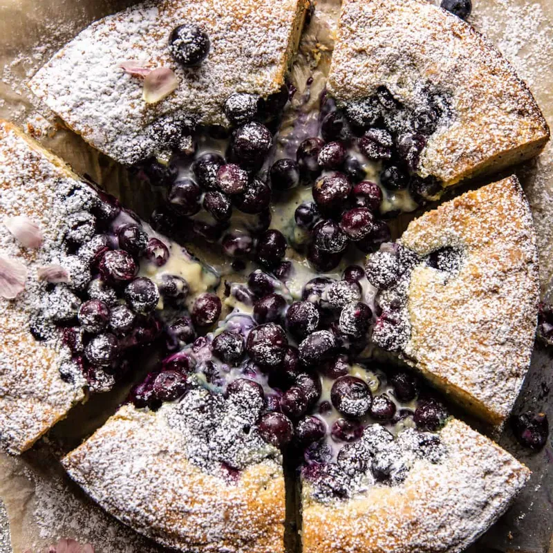 Blueberry Lemon Poppy Seed Custard Cake
