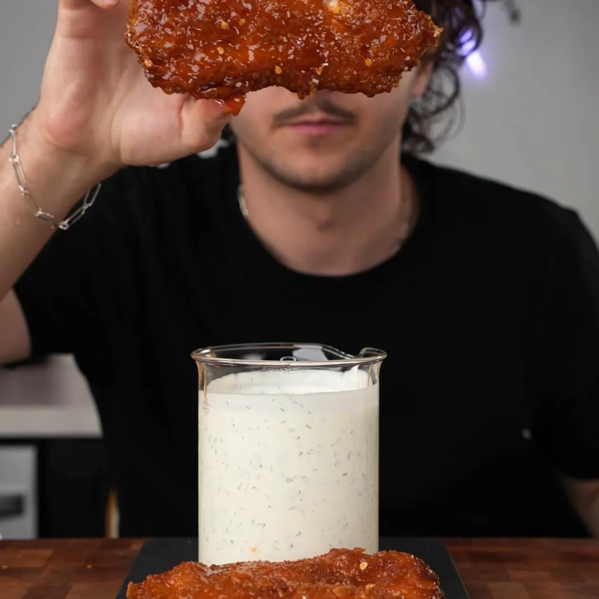 Hot Honey Cheese Stuffed Chicken Tenders with Buttermilk Ranch