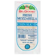 BelGioioso Thin Sliced Fresh Mozzarella Cheese, Log, 21 slices