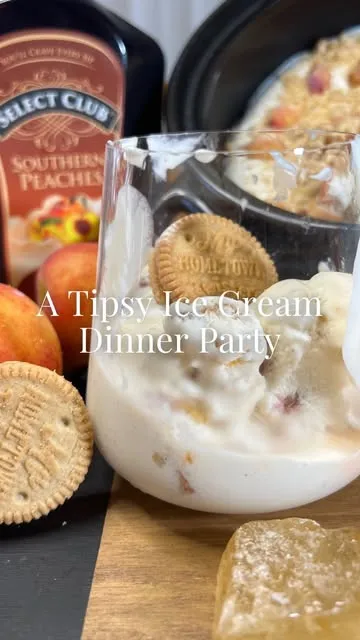 Peaches & Cream Whisky Ice Cream (No Churn)