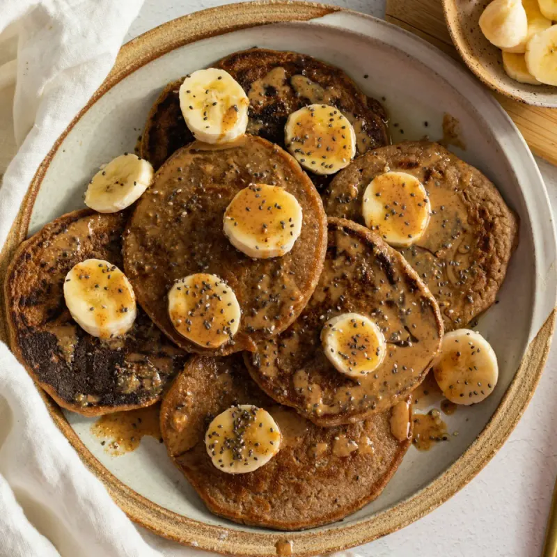3 ingredient banana oat pancakes (vegan)
