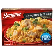 Banquet Cheesy Rice and Chicken, Frozen Meal