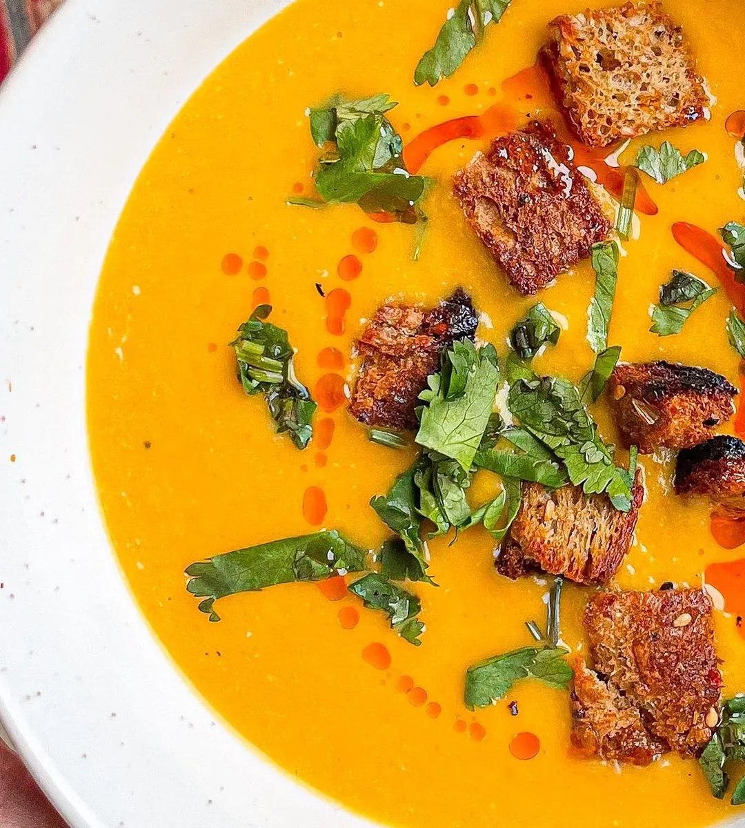 Ginger Squash w/ Chili Crisp Croutons