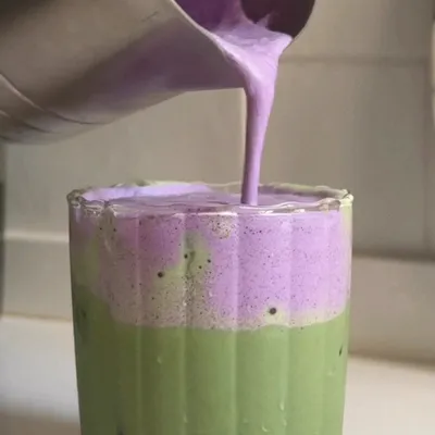 Recipe 'Iced ube matcha latte'