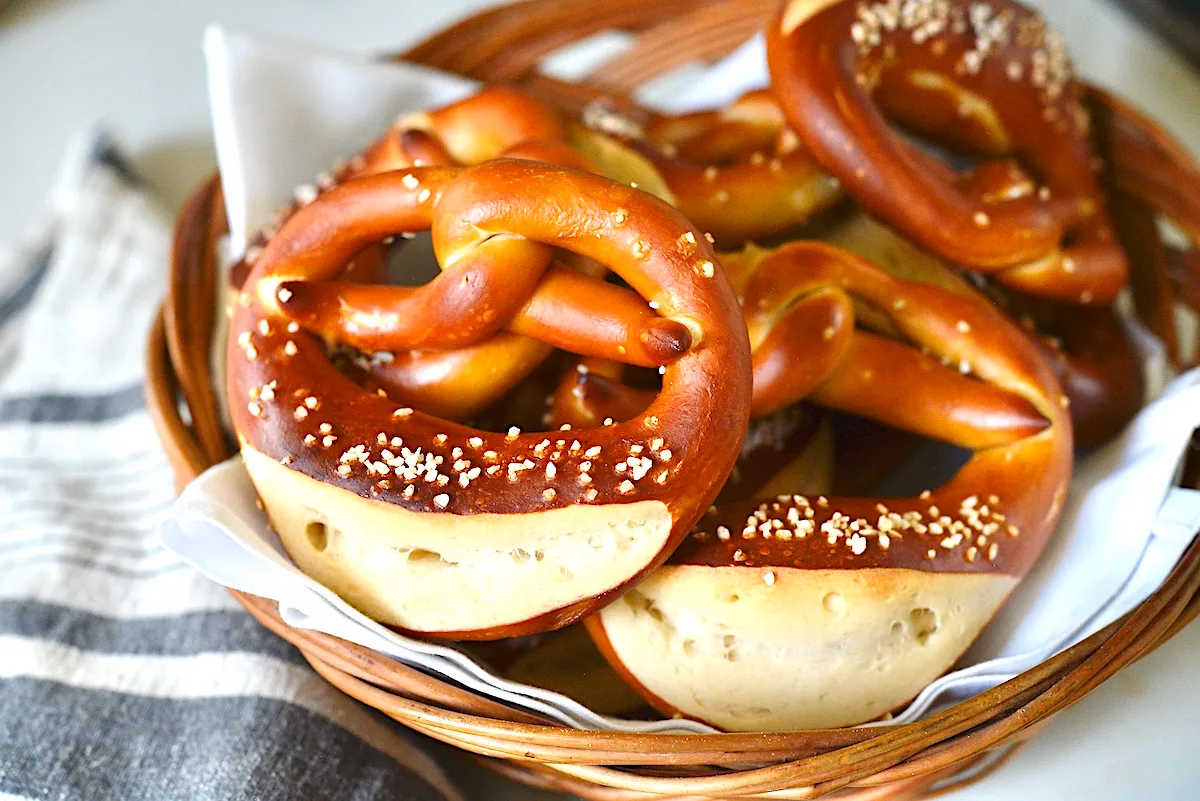 Soft Sourdough Pretzels
