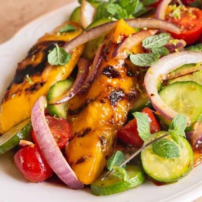 Recipe 'Sweet Chili Lime Grilled Mango Salad'