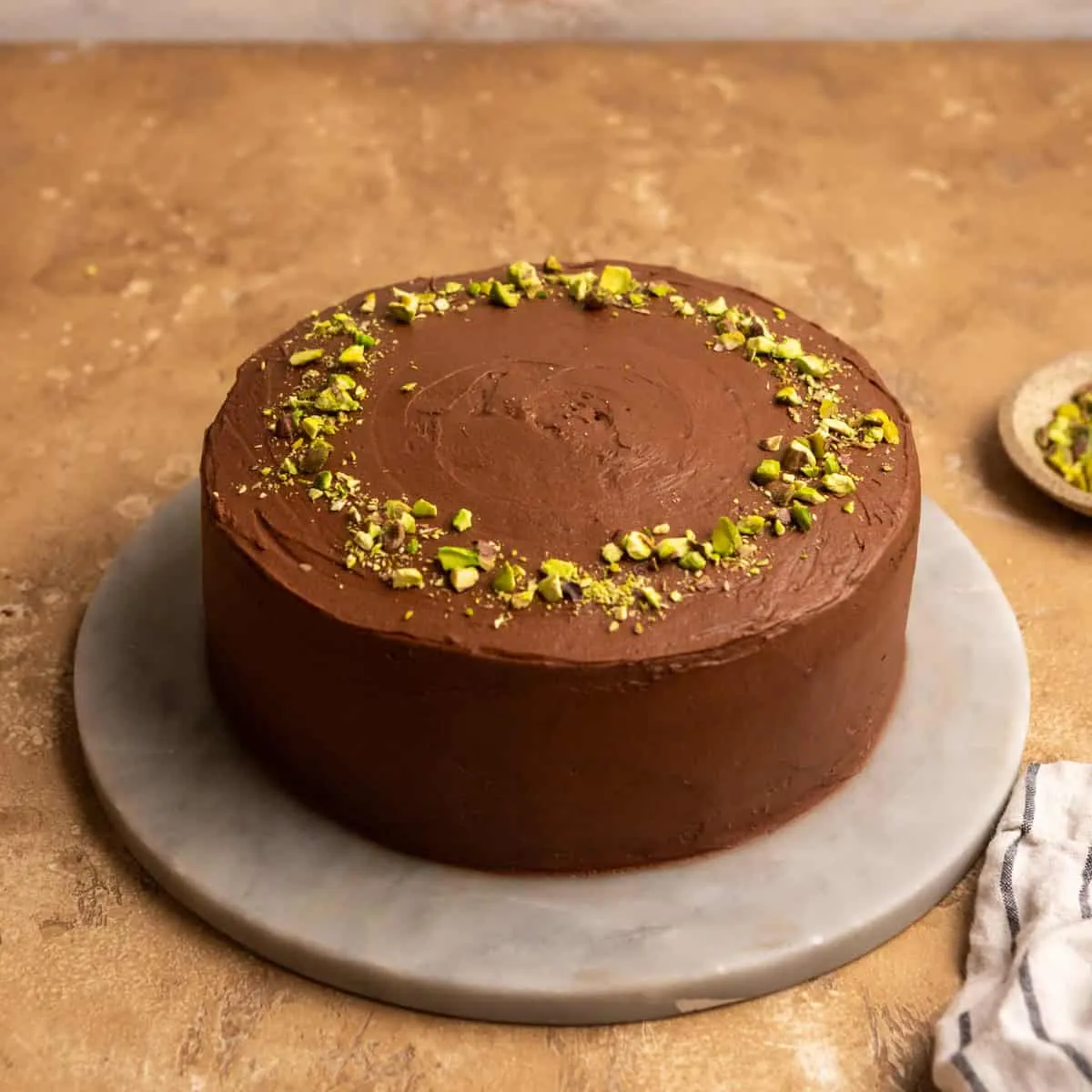 Chocolate Pistachio Cake with Pistachio Ganache