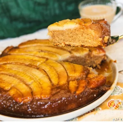 Recipe 'Peanut Butter & Banana Honey Upside Down Cake'