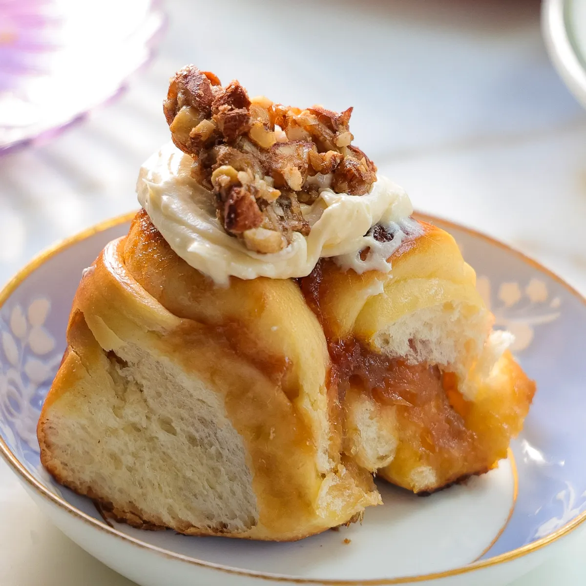 Rhubarb Rolls with Lemon Frosting