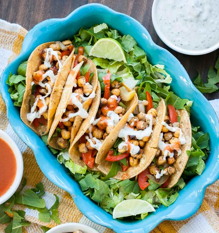 Buffalo Chickpea Tacos (Vegan Richa’s Everyday Kitchen)