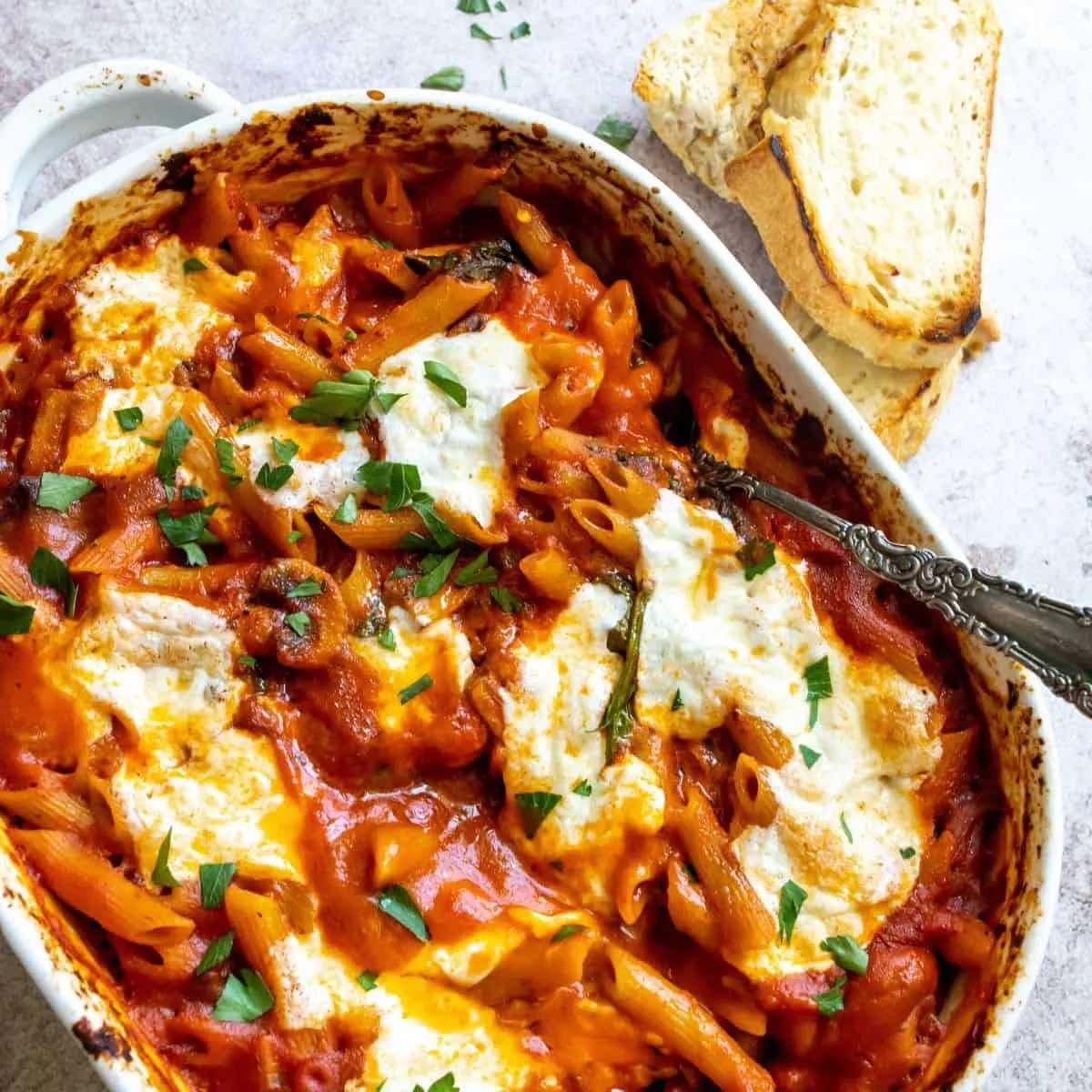 Baked Penne Pasta With Mozzarella