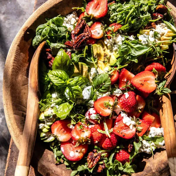 Strawberry Feta Salad with Candied Pecans