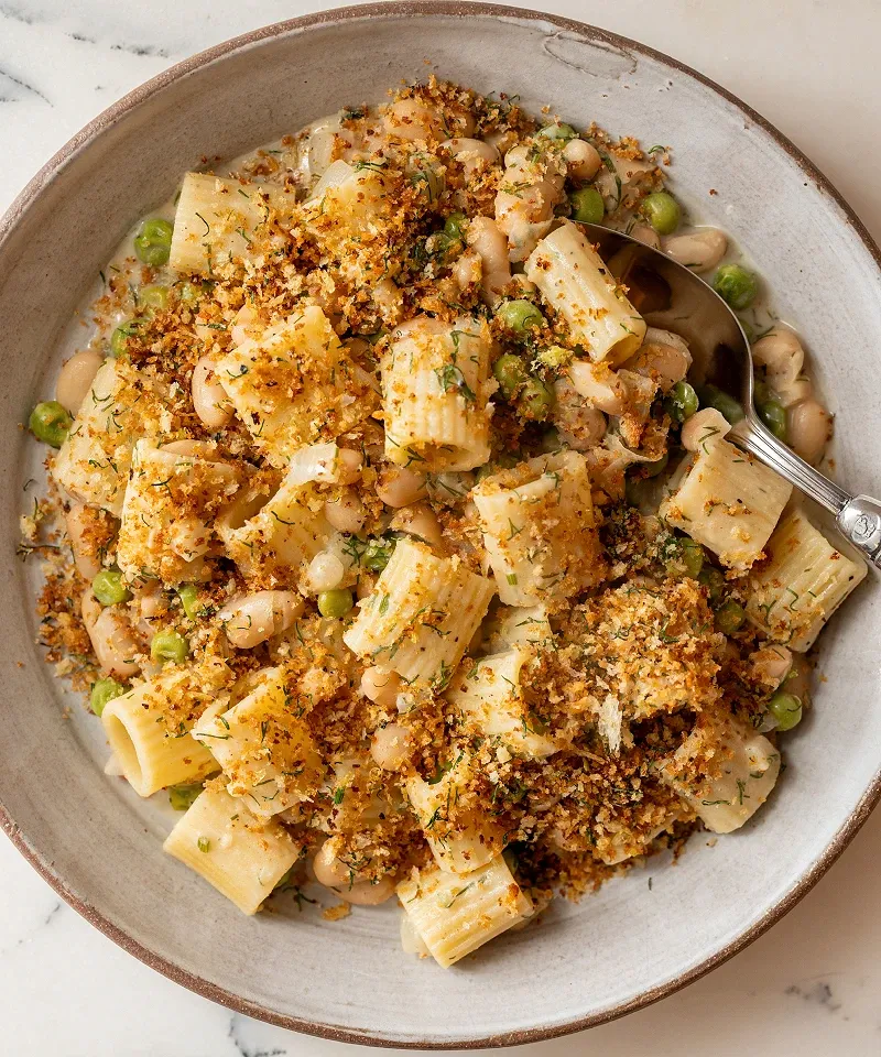 Vegan Lemon-Dill White Beans and Pasta