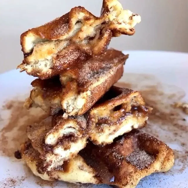 Cinnamon Sugar Waffles Stuffed with Chocolate
