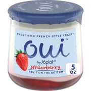 Yoplait Oui French Style Strawberry Whole Milk Yogurt, Glass Yogurt Jar