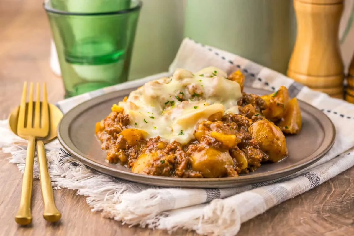 Slow Cooker French Onion Beef and Potatoes