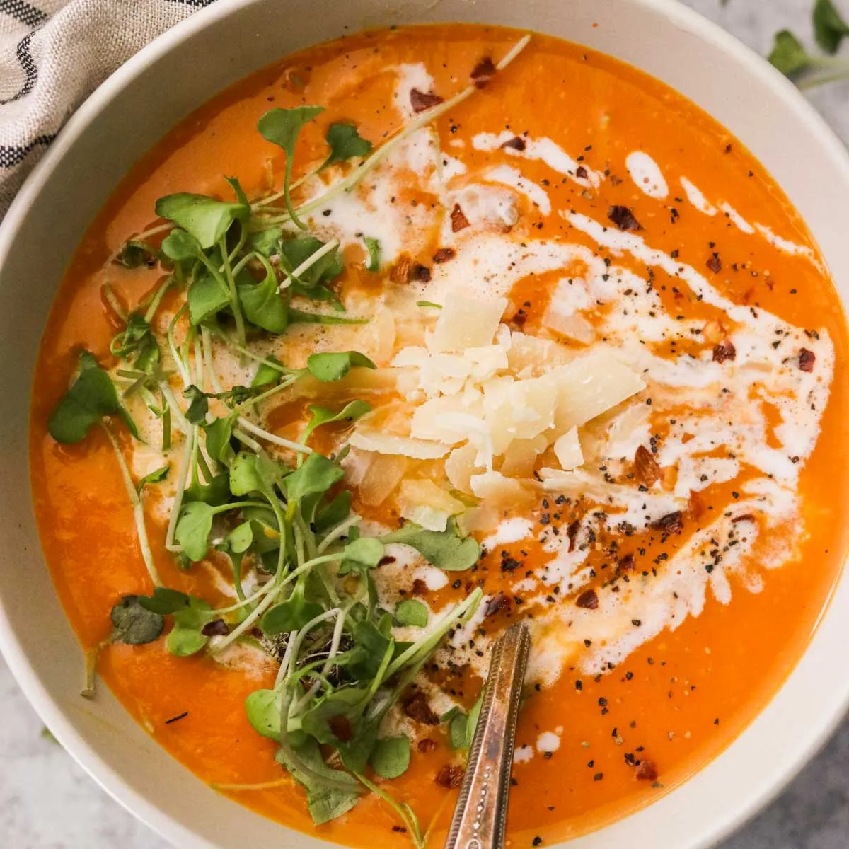Creamy Butternut Squash and Red Pepper Soup