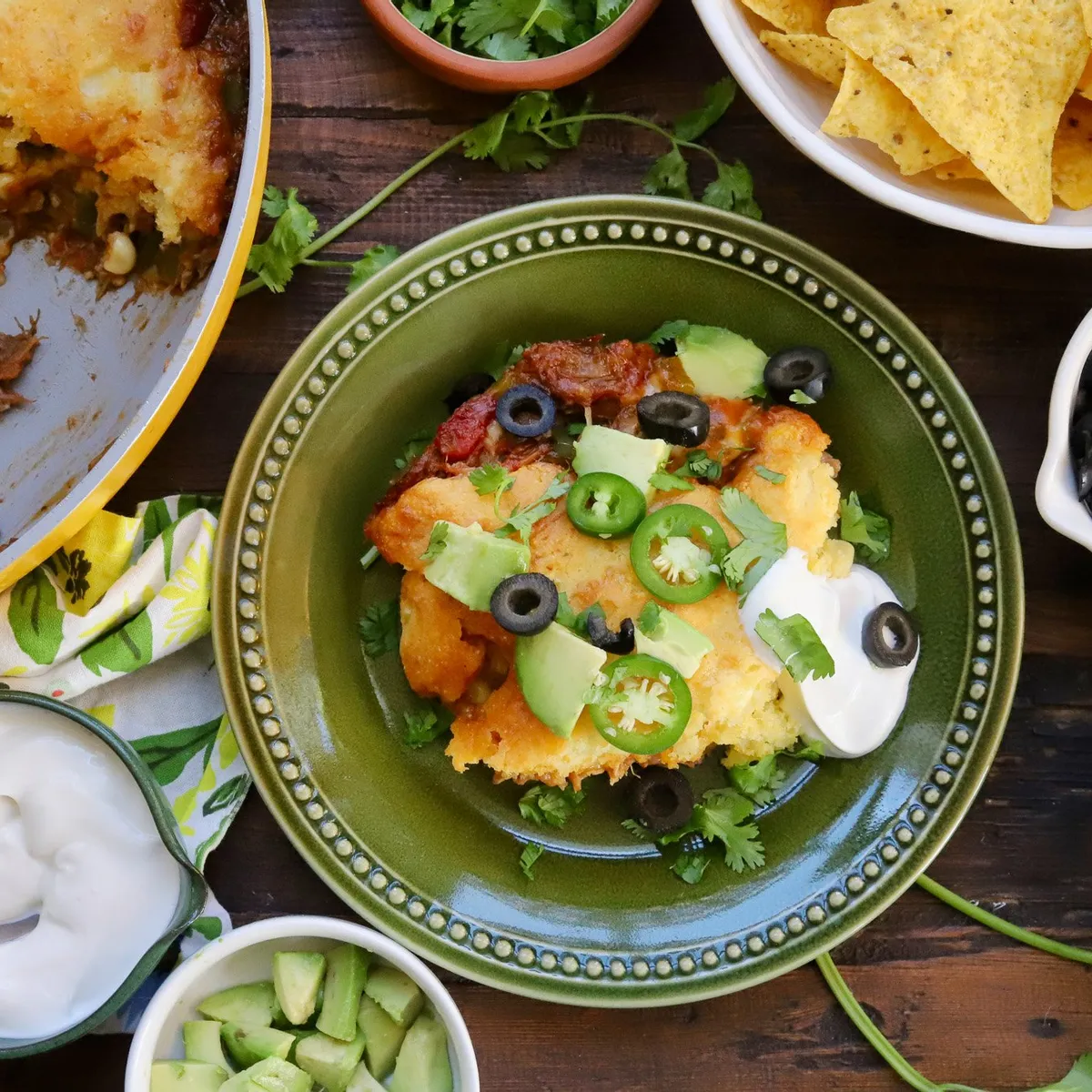 One Skillet Rojos Tamale Pie with Carnitas