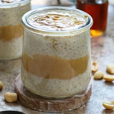 Recipe 'High Protein, High Fiber Peanut Butter Maple Chia Pudding'