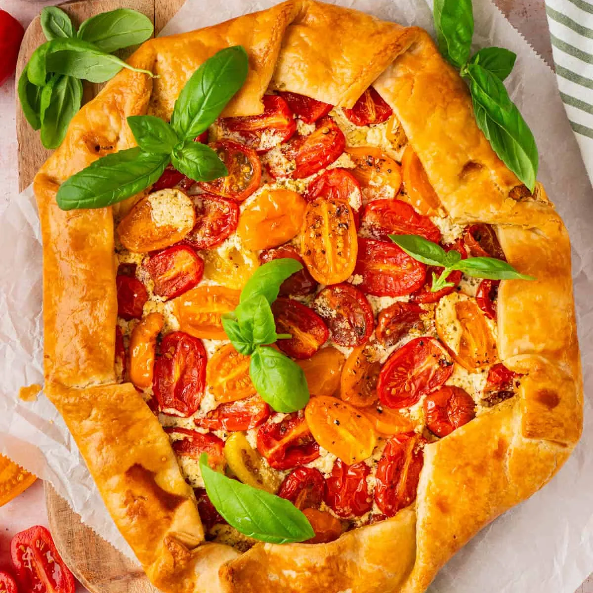 Cherry Tomato Galette With Goat Cheese