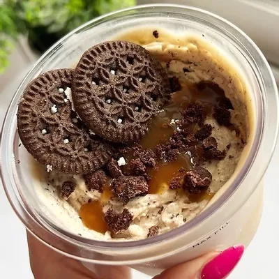 Recipe 'Caramel "Oreo" Brownie Protein Ice Cream'