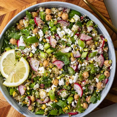 Recipe 'Spring Quinoa Snap Pea Salad with Lemon Garlic Dressing'