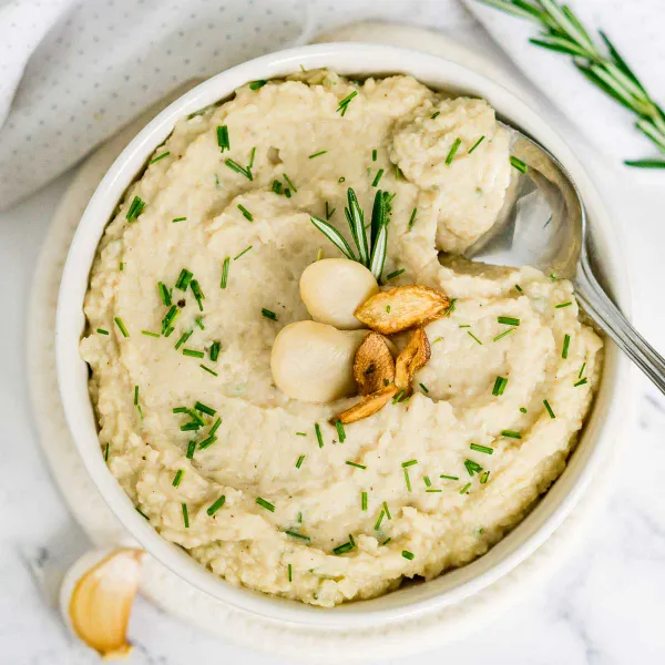 Garlic Chive Mashed Butter Beans