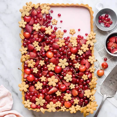Recipe 'Strawberry Hibiscus Flower Tart'