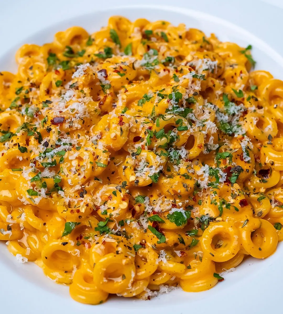 Creamy Roasted Veggie Anellini Pasta
