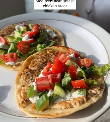 Recipe 'Mediterranean Smash Chicken Tacos'
