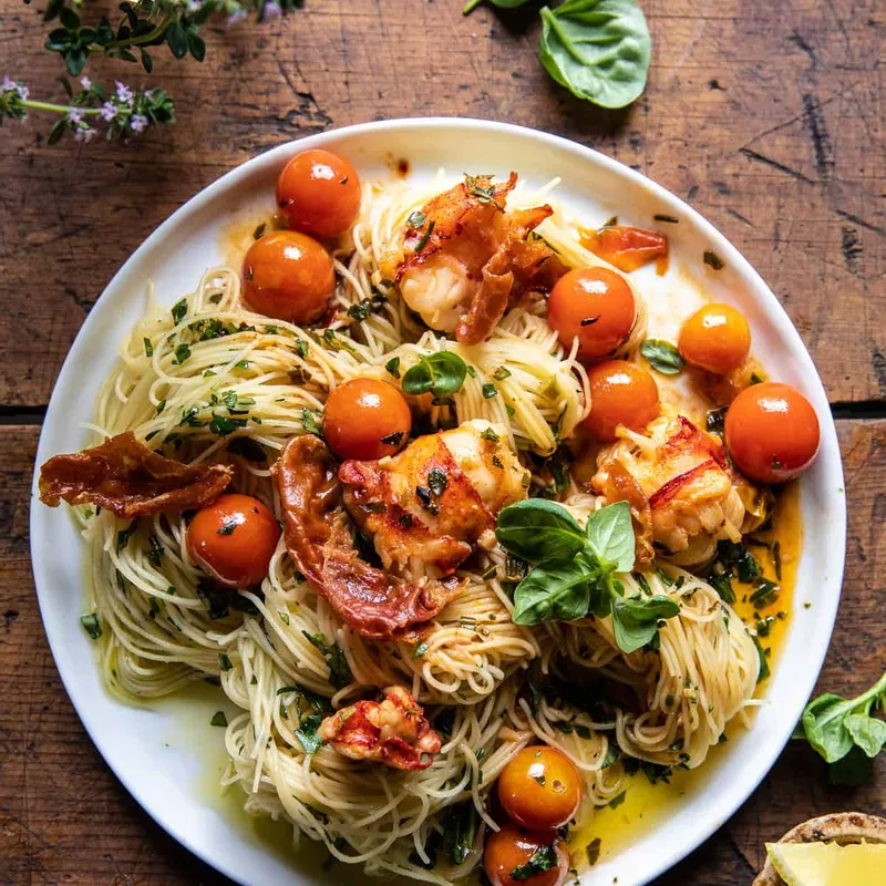 Brown Butter Lobster and Burst Cherry Tomato Pasta
