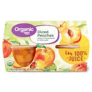 Great Value Organic Diced Peaches, 4 oz, 4 count