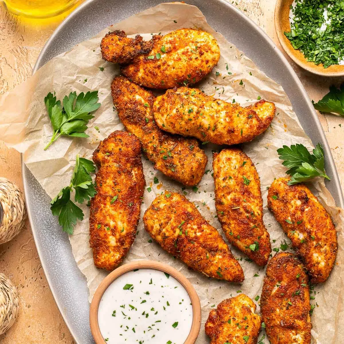 Crispy Air Fryer Chicken Tenders (No Breading!)