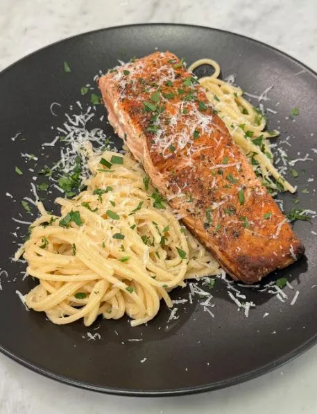 Cacio e Pepe and Salmon