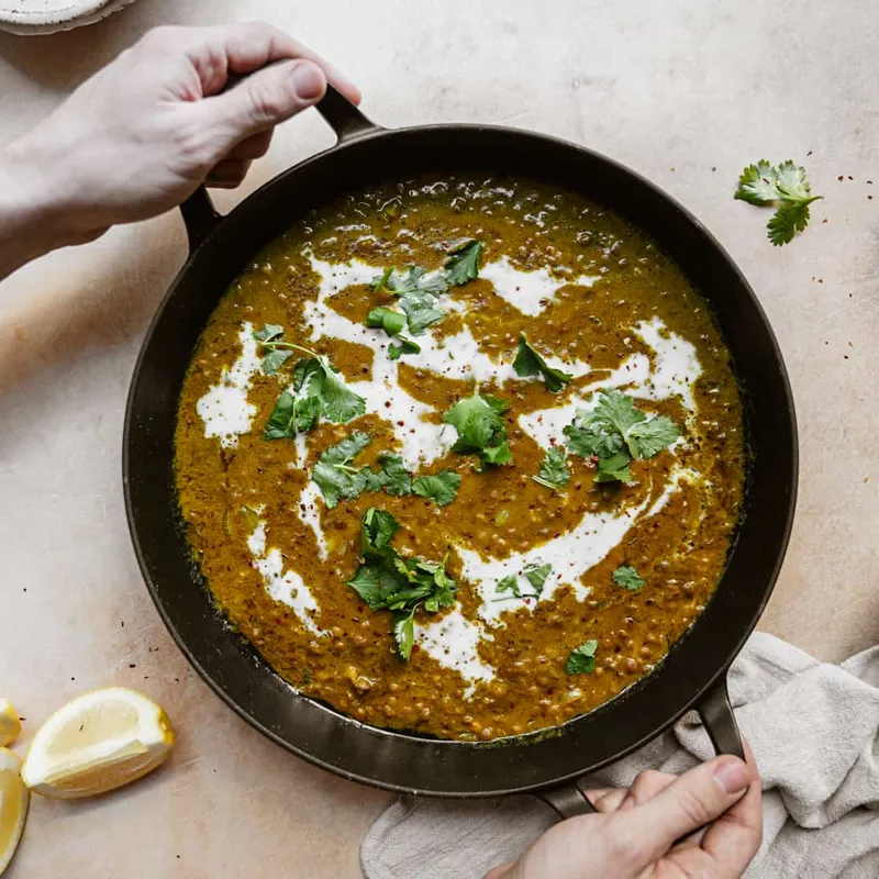 One-Pot Curry with Green Lentils
