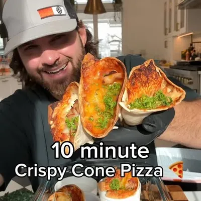 Recipe '10-Minute Crispy Cone Pizza'