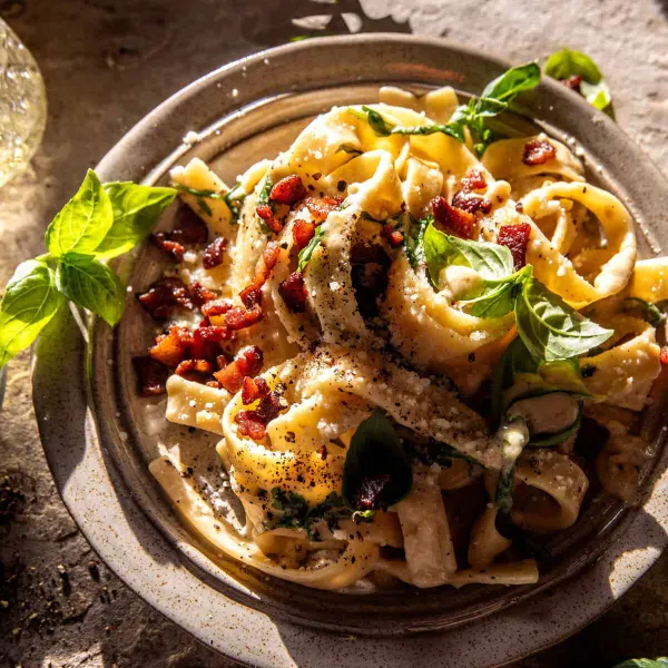 Lemon Basil Caico e Pepe with Bacon