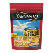 Sargento Creamery Shredded Three Cheese Mexican Natural Cheese