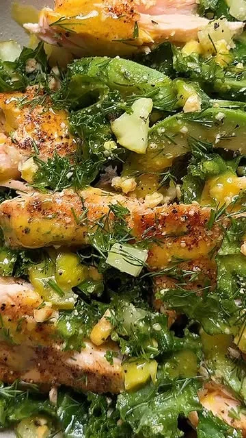 Dill Pickle Salmon-Kale Salad