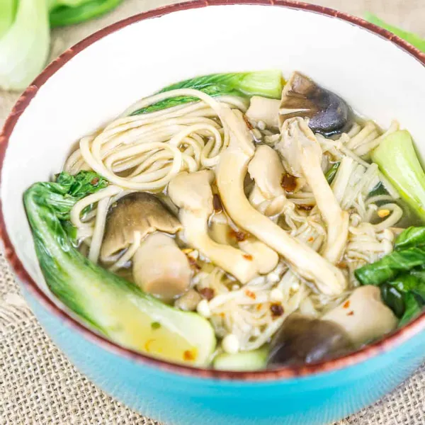 Lemongrass Ginger Mushroom Soup with Soba Noodles