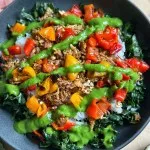 Roasted Pepper & Tofu Rice Bowls with Spicy Cilantro Sauce