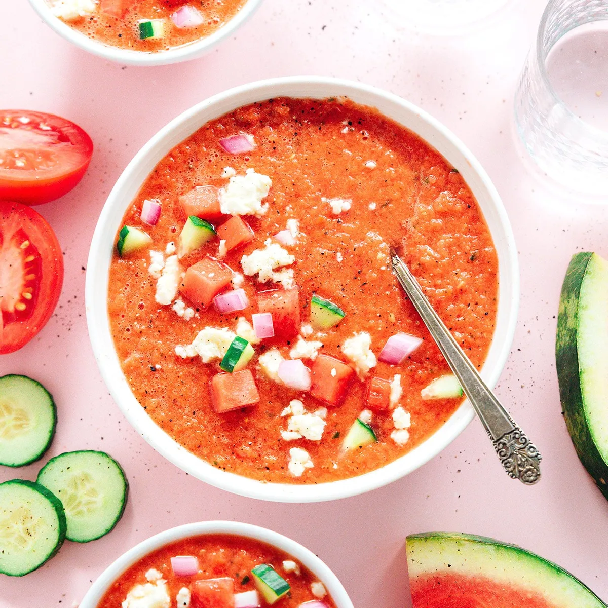 5 Minute Watermelon Gazpacho (Cold Watermelon Soup)